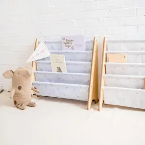Bibliothèque en tissu recyclé Myrtilles gris