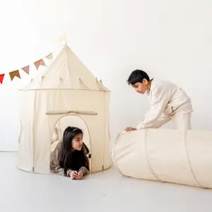 Tunnel de jeu en tissu recyclé Beige