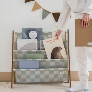 Bibliothèque en tissu recyclé Damier Vert