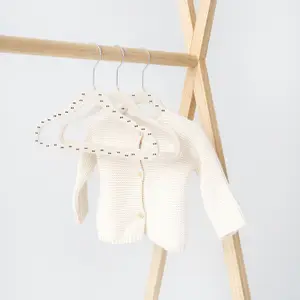 Lot de 15 cintres en velours Beige Pois