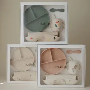 Coffret repas en silicone Dino (4 pièces)