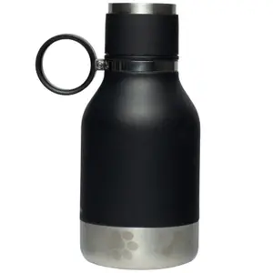 Gourde isotherme pour chien 2 en 1 Noir (1 litre)