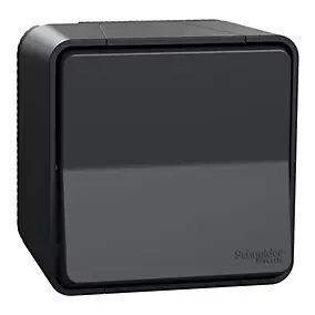 Interrupteur poussoir étanche complet saillie Schneider Electric Mureva Styl anthracite