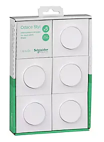 Interrupteur va-et-vient complet Schneider Electric Odace blanc, lot de 5