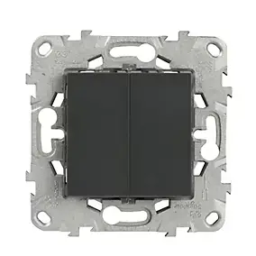 Interrupteur va-et-vient + poussoir 10A Schneider Electric Unica Déco anthracite
