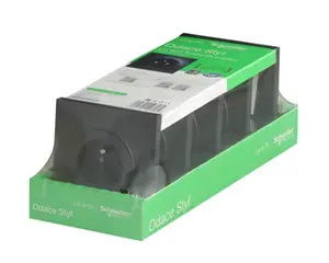Lot de 5 prises avec terre complet "Odace" anthracite
