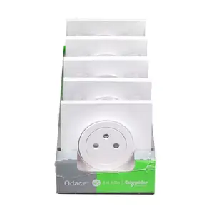 Lot de 5 prises 2P+T affleurante blanc "ODACE"