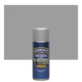 Bombe de peinture métal extérieur direct sur rouille gris argenté brillant Hammerite 400 ml