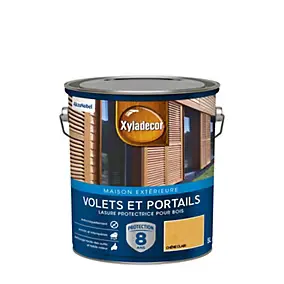 Lasure bois extérieur volets et portails lin foncé satin Xyladecor 5 L