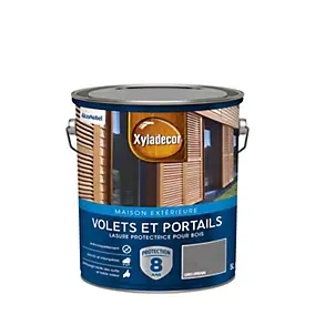 Lasure bois extérieur volets et portails gris satin Xyladecor 5 L