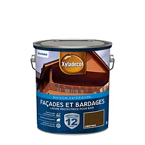Lasure bois extérieur façades et bardages chêne foncé satin Xyladecor 5 L