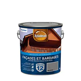 Lasure bois extérieur façades et bardages gris urbain satin Xyladecor 5 L