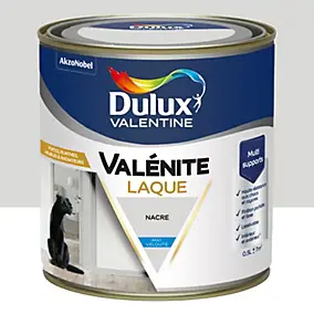 Laque acrylique blanc nacré mat velouté Dulux Valentine Valénite 0.5 L