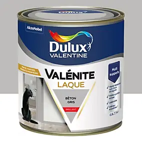 Laque acrylique gris béton brillant Dulux Valentine Valénite 0.5 L
