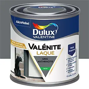 Laque acrylique gris anthracite satin Dulux Valentine Valénite 125 ml