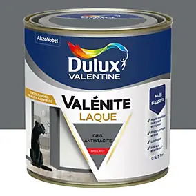 Laque acrylique gris anthracite brillant Dulux Valentine Valénite 0.5 L