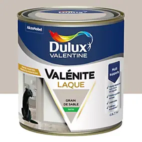 Laque Valénite Dulux Valentine Acrylique satin blanc grain de sable 500ml