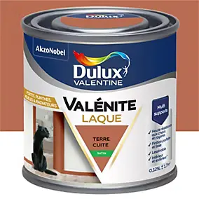 Laque acrylique rouge terre cuite satin Dulux Valentine Valénite 125 ml