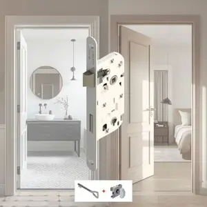 Serrure réversible pour porte intérieur axe 40 cm blanc