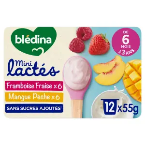 Dessert lacté à la framboise et mangue dès 6 mois