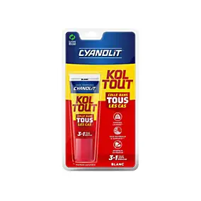 Colle rapide Cyanolit Koltout blanc en tube de 50 ml