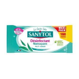 SANYTOL Lingettes désinfectantes multi-usages 160 lingettes
