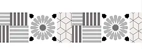 6 bandes adhésives motif mix match gris L.4,8 x H.195 x l.0,4cm