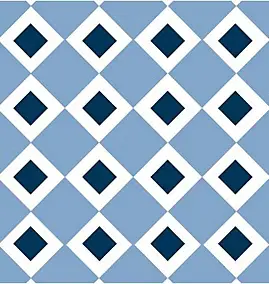 6 carreaux adhésifs motif mini losanges bleus L.15 x H.15 x l.0,4cm