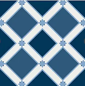 6 carreaux adhésifs motif losange etoile bleue L.15 x H.15 x l.0,4cm