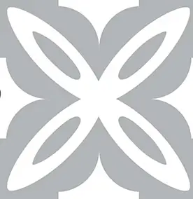 8 carreaux adhésifs motif fleur gris blanc L.10 x H.10 x l.0,4cm