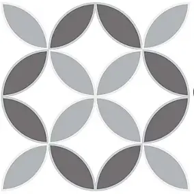 8 carreaux adhésifs motif fleur grise L.10 x H.10 x l.0,4cm