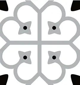 8 carreaux adhésifs motif rosace grise L.10 x H.10 x l.0,4cm