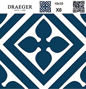 8 carreaux adhésifs motif losange bleue L.10 x H.10 x l.0,4cm