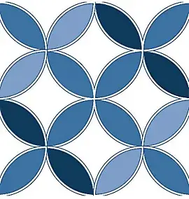 8 carreaux adhésifs motif fleur pétale bleu L.10 x H.10 x l.0,4cm