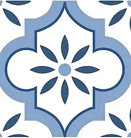 8 carreaux adhésifs motif Marrakech bleu L.10 x H.10 x l.0,4cm
