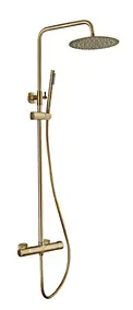 Colonne de douche thermostatique laiton brossé, Edouard Rousseau Doddy