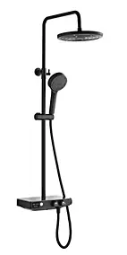 Colonne de douche thermostatique noire, Edouard Rousseau Ekogest