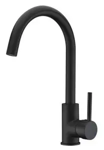 Mitigeur haut de cuisine noir mat avec bec tube mobile ILO