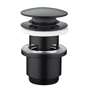 Bonde lavabo clic-clac noir mat H. 75 mm - Edouard Rousseau