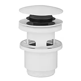 Bonde lavabo clic-clac blanc mat H. 75 mm - Edouard Rousseau