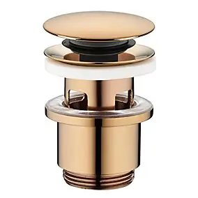 Bonde de lavabo ø 63 mm Rousseau avec clapet clic clac ou fixe rose gold