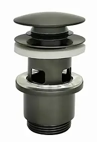 Bonde de lavabo ø 63 mm Rousseau avec clapet clic clac ou fixe effet graphite mat vert