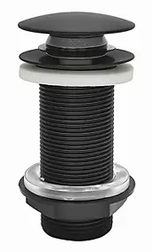 Bonde de lavabo ø 66 mm Rousseau avec clapet clic clac ou fixe noir