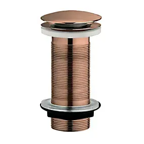 Bonde lavabo clic-clac sans trop plein cuivre titanium H. 100 mm - Edouard Rousseau