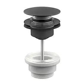 Bonde lavabo clic-clac 2 parties avec clapet recouvrant noir mat D. 63 mm - Edouard Rousseau