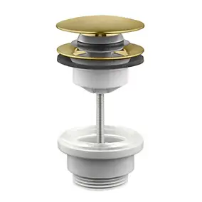 Bonde lavabo clic-clac 2 parties avec clapet recouvrant laiton brossé D. 63 mm - Edouard Rousseau