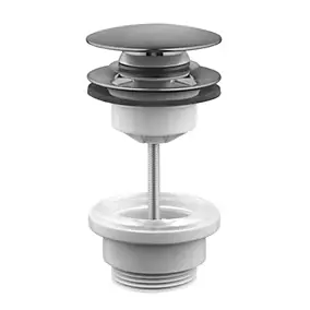 Bonde lavabo clic-clac 2 parties avec clapet recouvrant graphite mat D. 63 mm - Edouard Rousseau