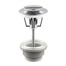 Bonde lavabo clic-clac 2 parties avec clapet non recouvrant chromé D. 63 mm - Edouard Rousseau