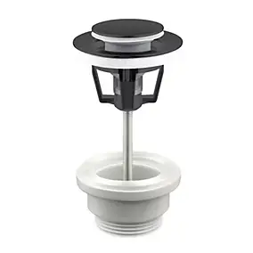 Bonde lavabo clic-clac 2 parties avec clapet non recouvrant noir D. 63 mm - Edouard Rousseau