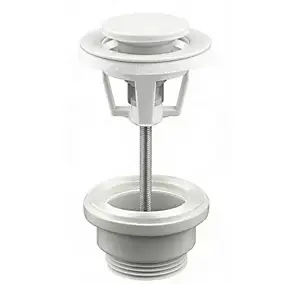 Bonde lavabo clic-clac 2 parties avec clapet non recouvrant blanc mat D. 63 mm - Edouard Rousseau